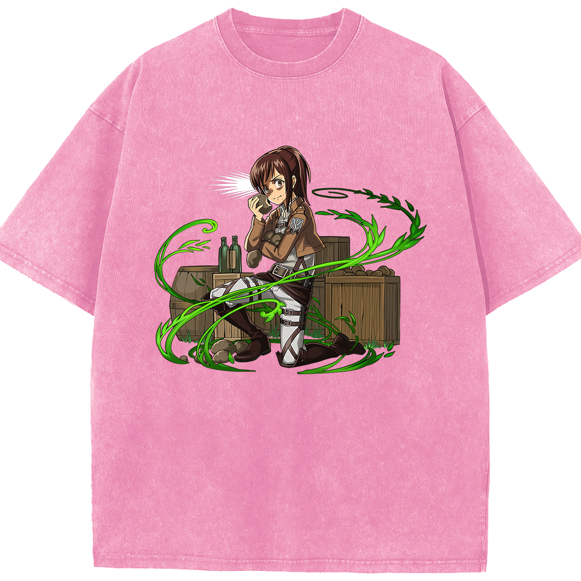 （画像用） 進撃の巨人 サシャ·ブラウス Attack on Titan Sasha Blaus 綿100% ヴィンテージ風 半袖Tシャツ（フロントプリント）